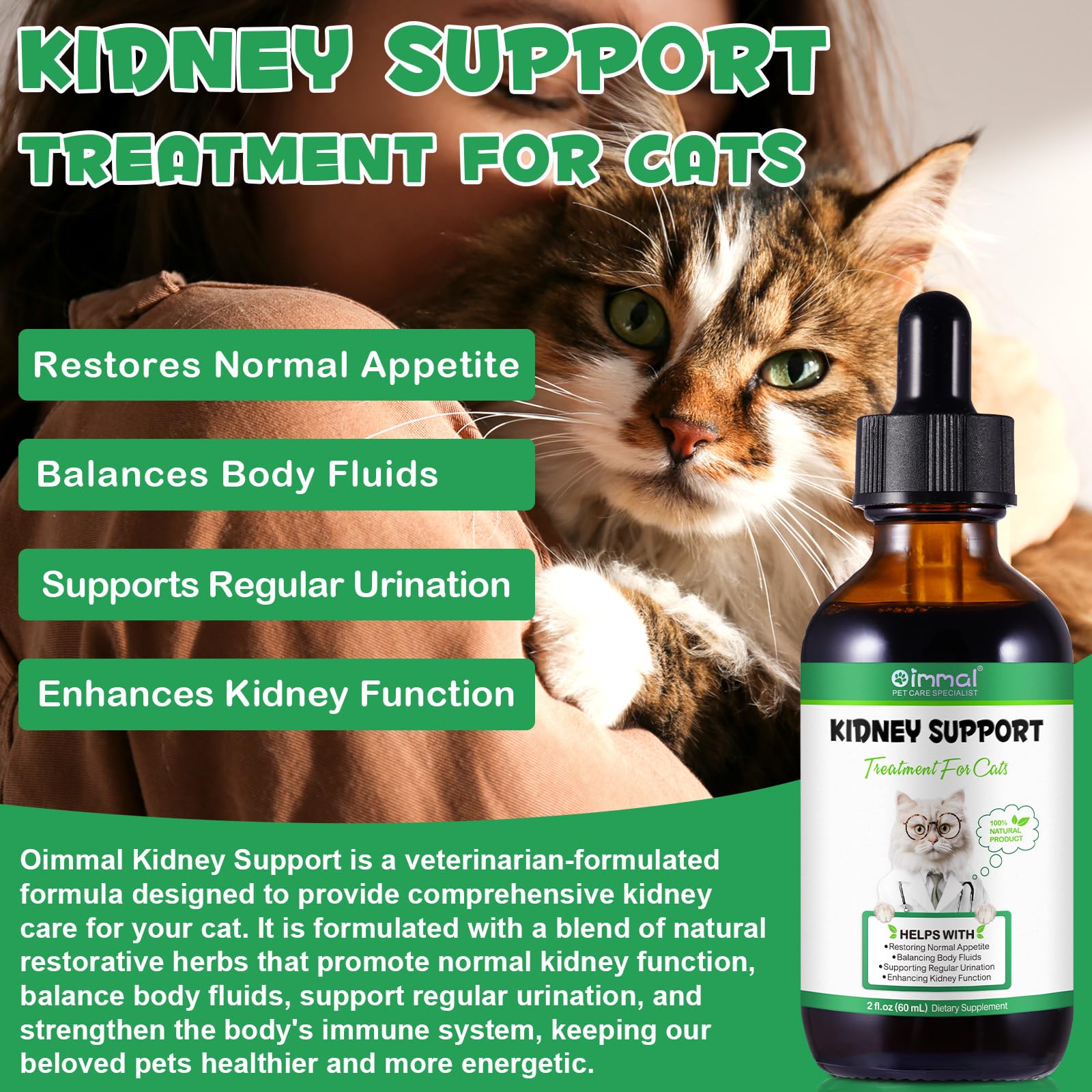 VOSIFSDIY Gatos bienestar renal con fórmula herbal