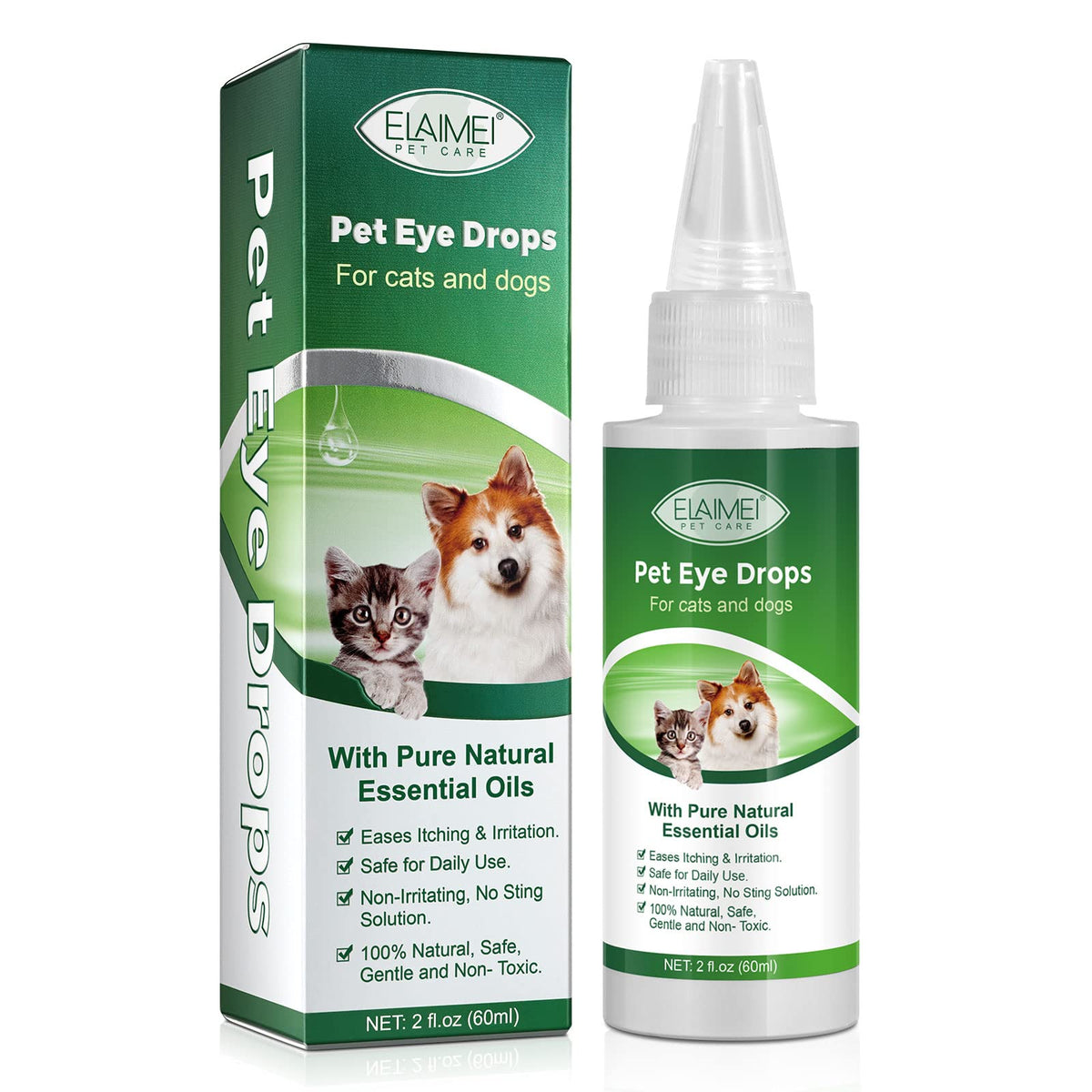 Gotas VOSIFSDIY para ojos de perros y gatos, alivio suave de irritación.