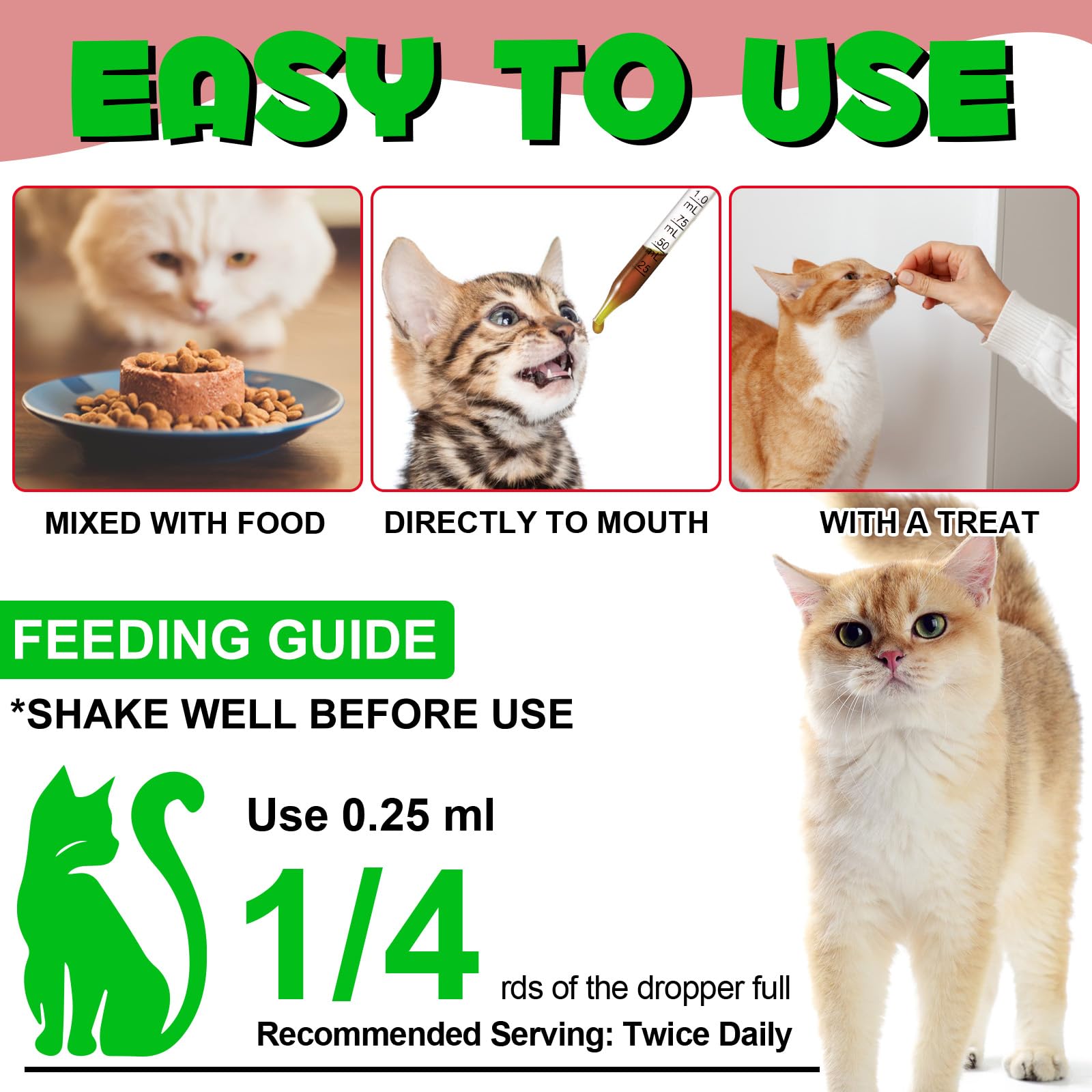 Gotas para infección urinaria gato VOSIFSDIY, sabor pollo para facilitar consumo.