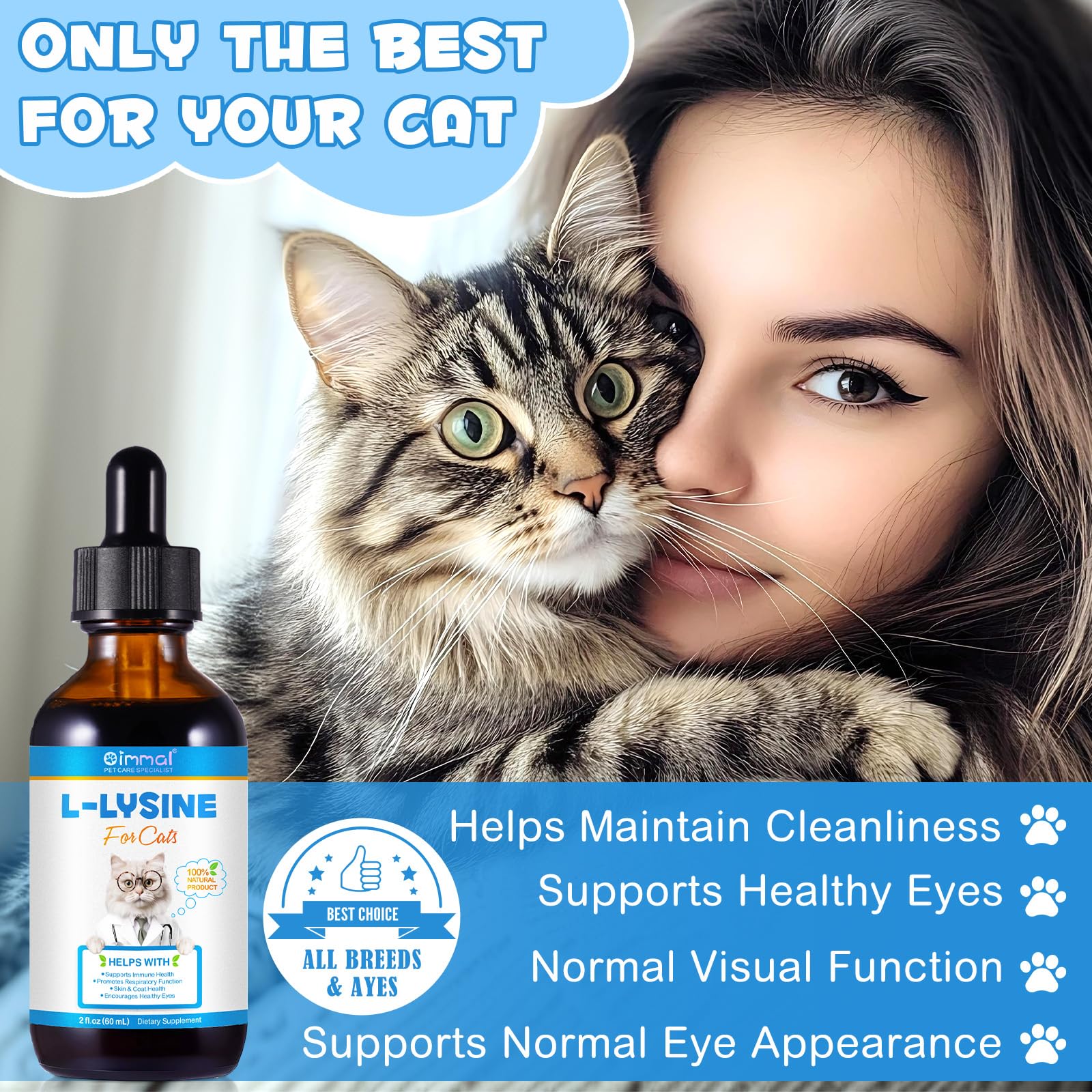 VOSIFSDIY lisina para gatos, dosis ajustable por peso.