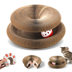 VOXGET gato-rascador-juguete-bolas-campanas para juego activo y alivio del estrés