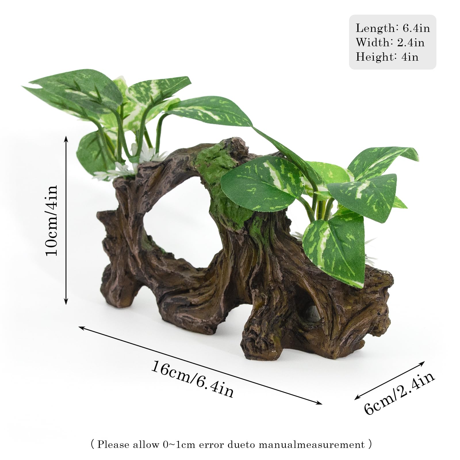 Planta plástica Vtapliea de 2 pulgadas para acuario, color natural