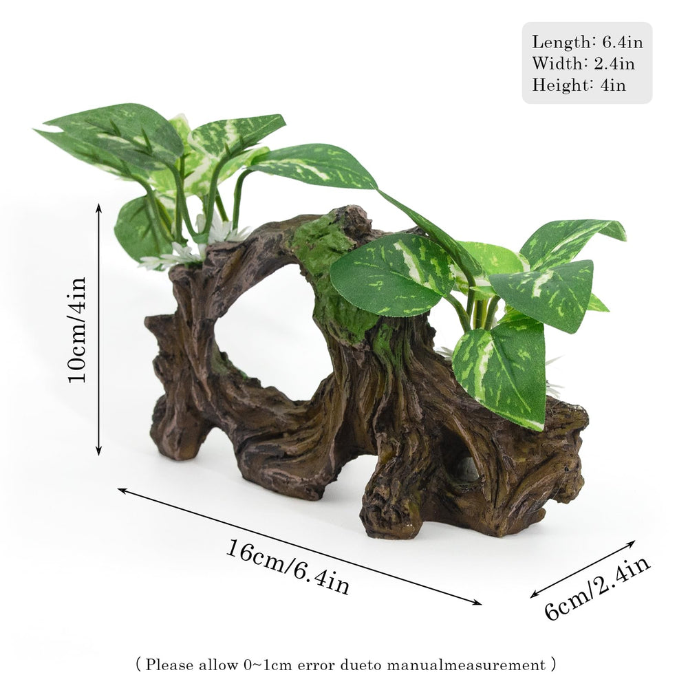Planta plástica Vtapliea de 2 pulgadas para acuario, color natural