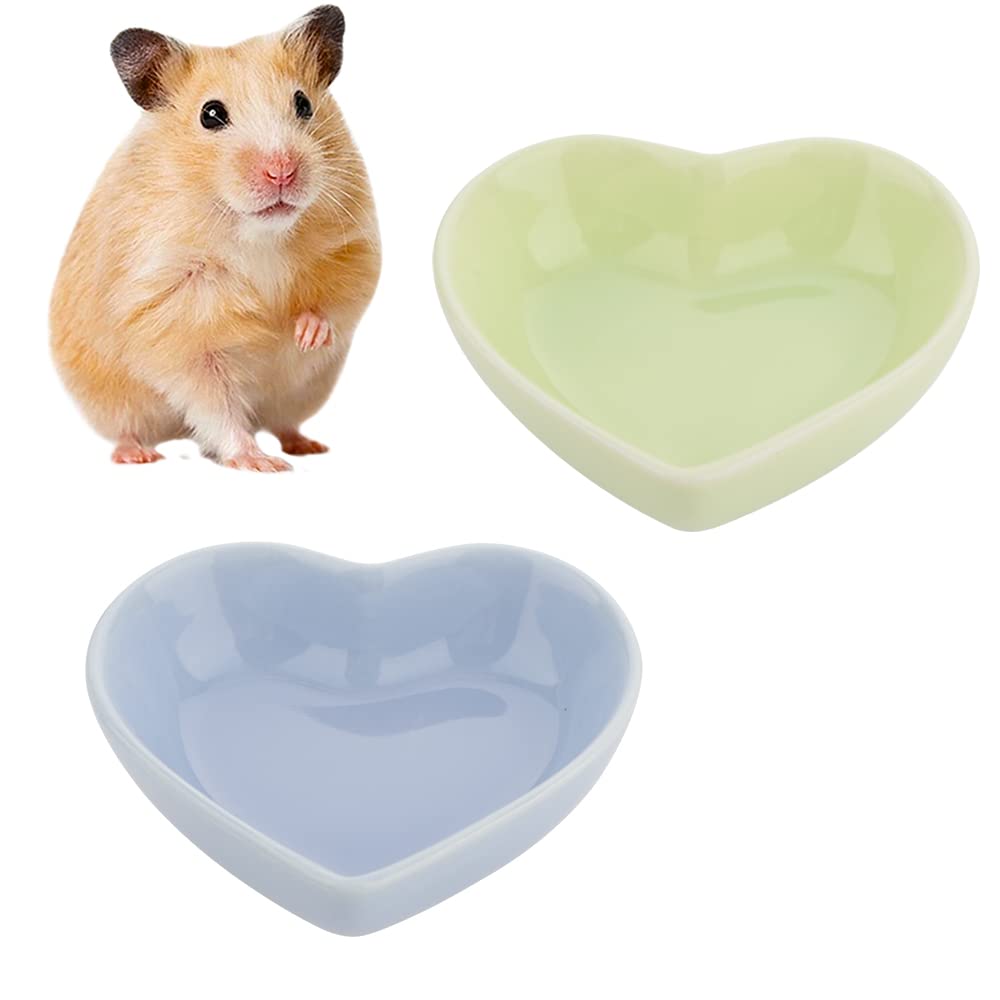 VTurboWay tazón alimenticio para hamster, cerámico verde, estable y fácil de limpiar.