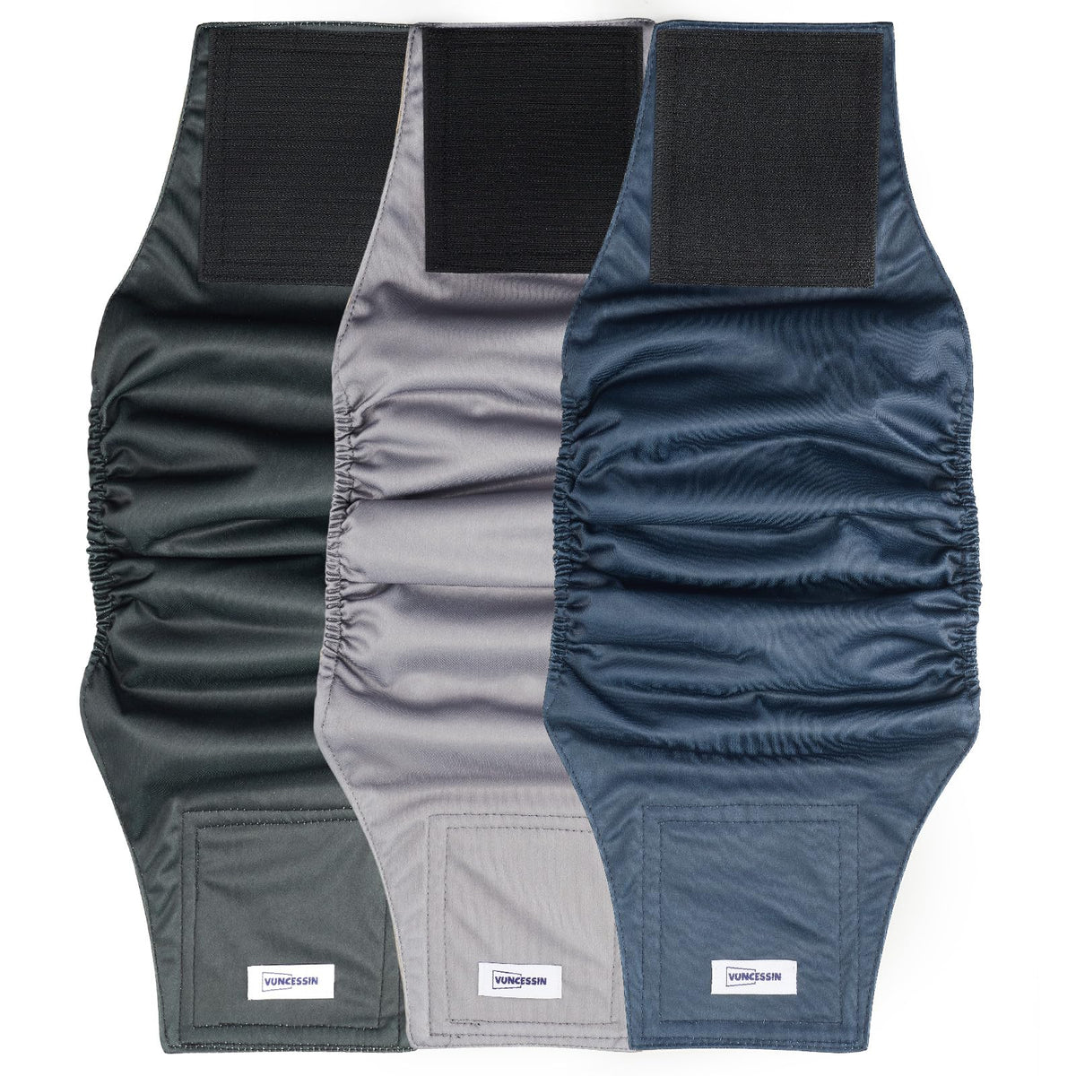 Pañales lavables VUNCESSIN para perro macho, conjunto de tres, opción reutilizable.