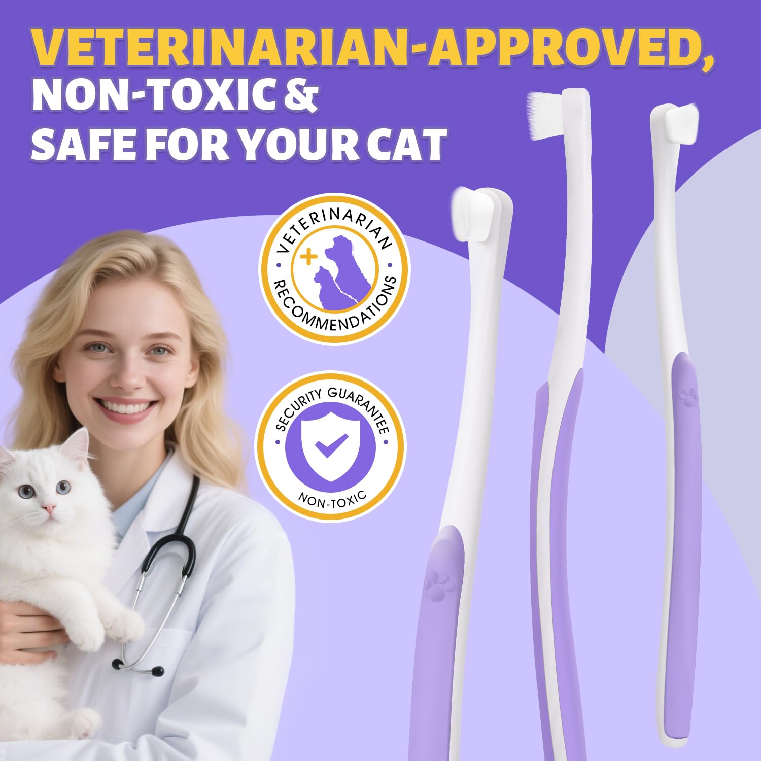 VVHOMIFE ideal para uso diario con pasta dental para gatos.