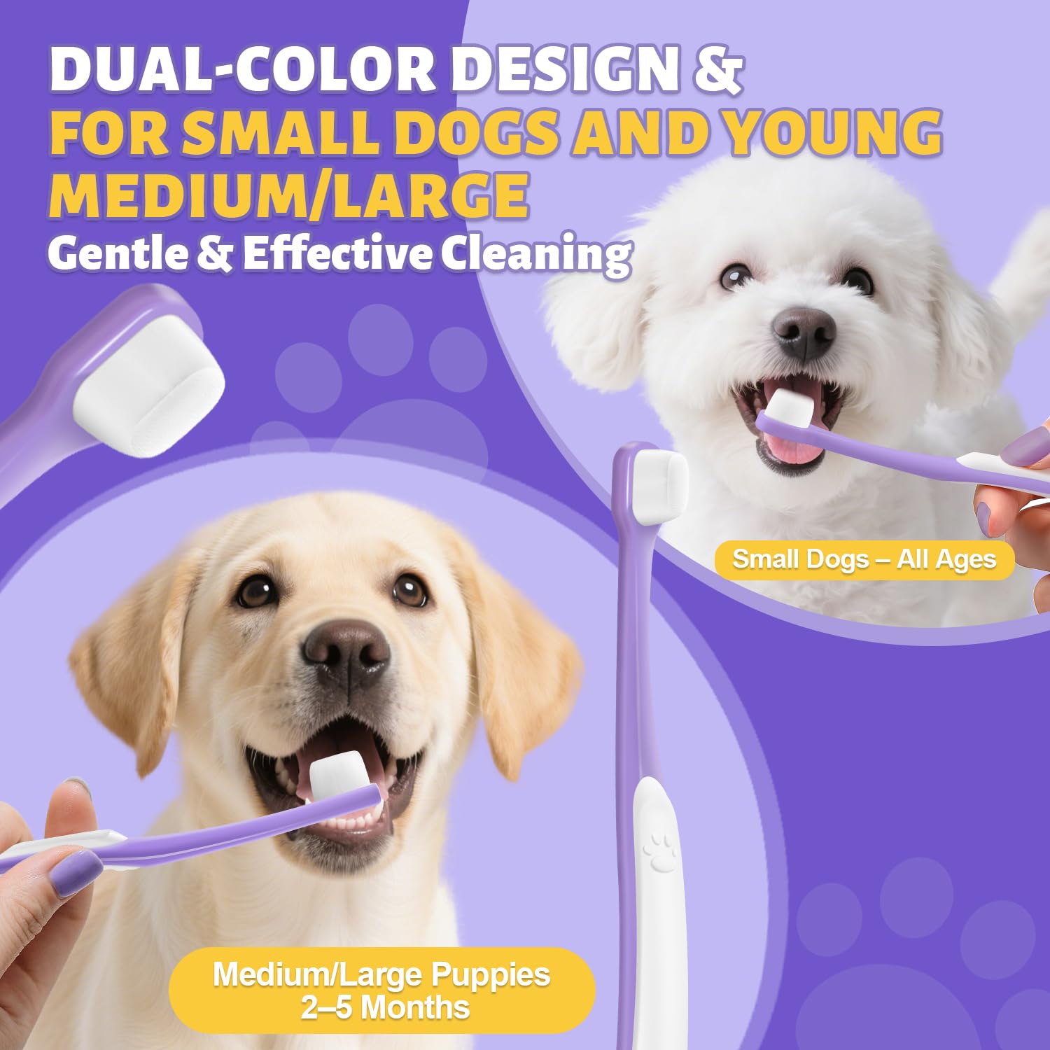 VVHOMIFE uso diario seguro, cepillo de dientes para perros pequeños