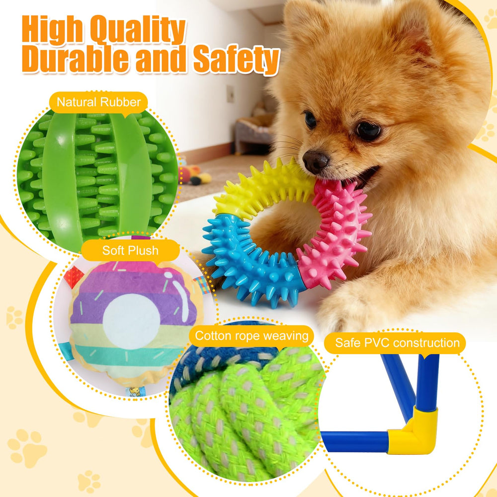 Gancho elástico ajustable para cambiar la altura en VYNALTIX Puppy Play Gym