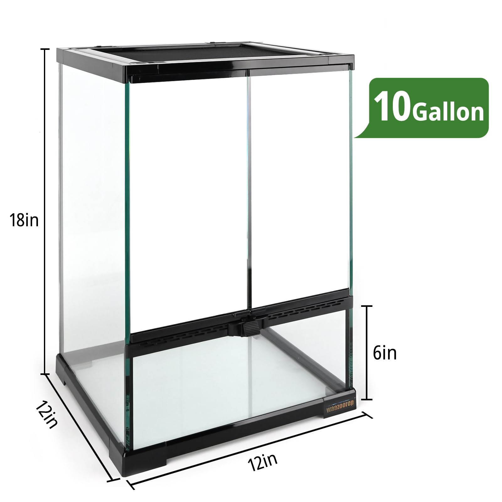 waazoorep tanque reptiles vertical, puertas dobles para acceso rápido y limpieza.