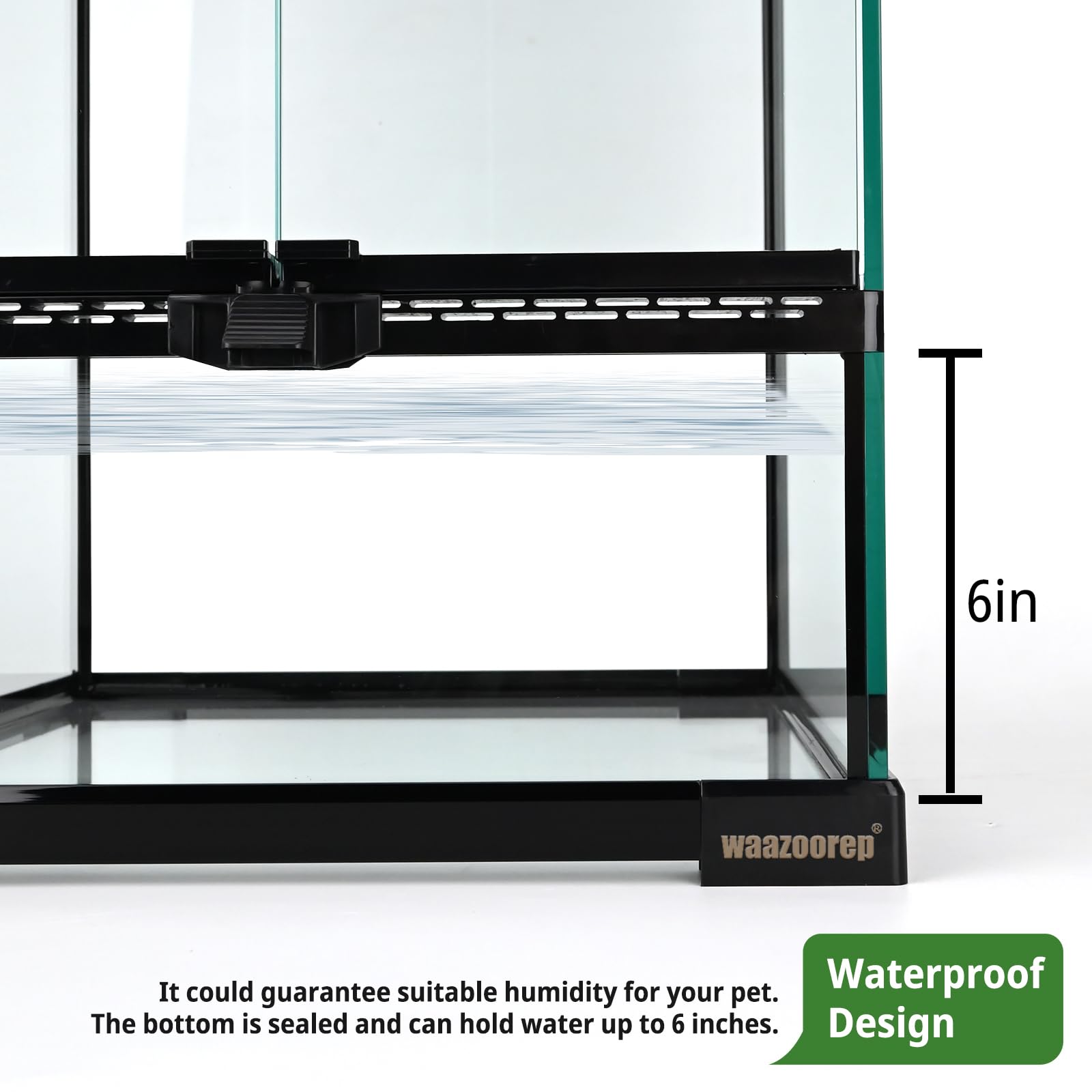 waazoorep tanque reptiles vertical, ventilacion techo malla metalica mejora flujo de aire.