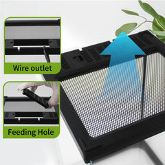 Waazoorep terrario reptil con tapa de malla metálica para mejor ventilación.