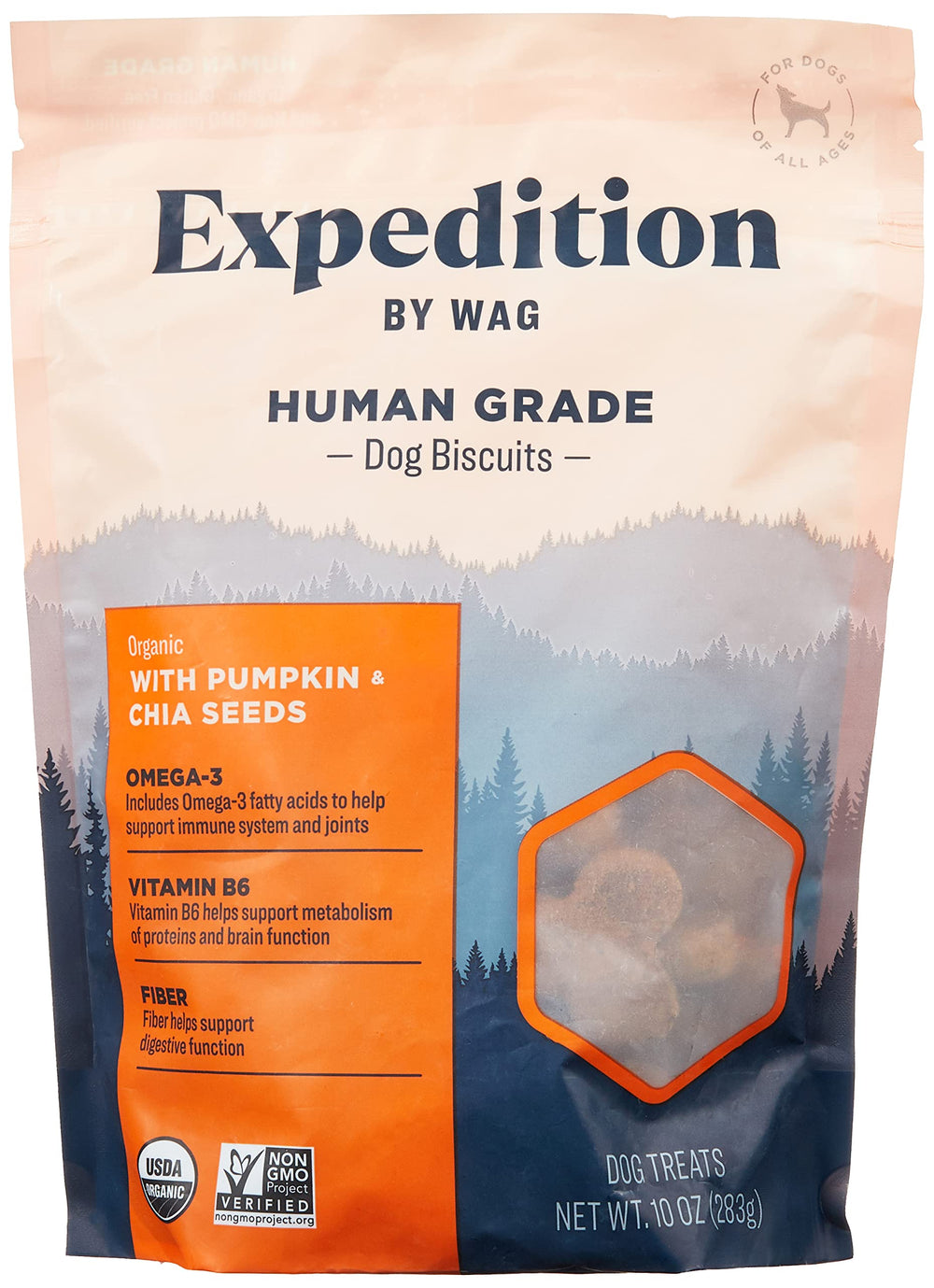 WAG Expedition galletas para perro orgánicas, snack saludable para tu mascota.