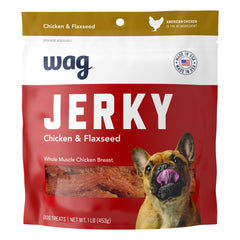 WAG Jerky: pechuga de pollo entera, premio sabroso y masticable para perros.