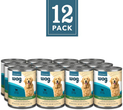 Trozos de cordero real y verduras en salsa sabrosa para perros.