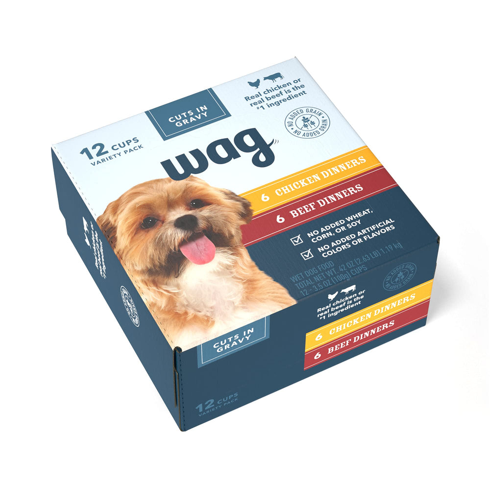 Wag comida húmeda para perros: pack frontal, porciones prácticas para tu perro.