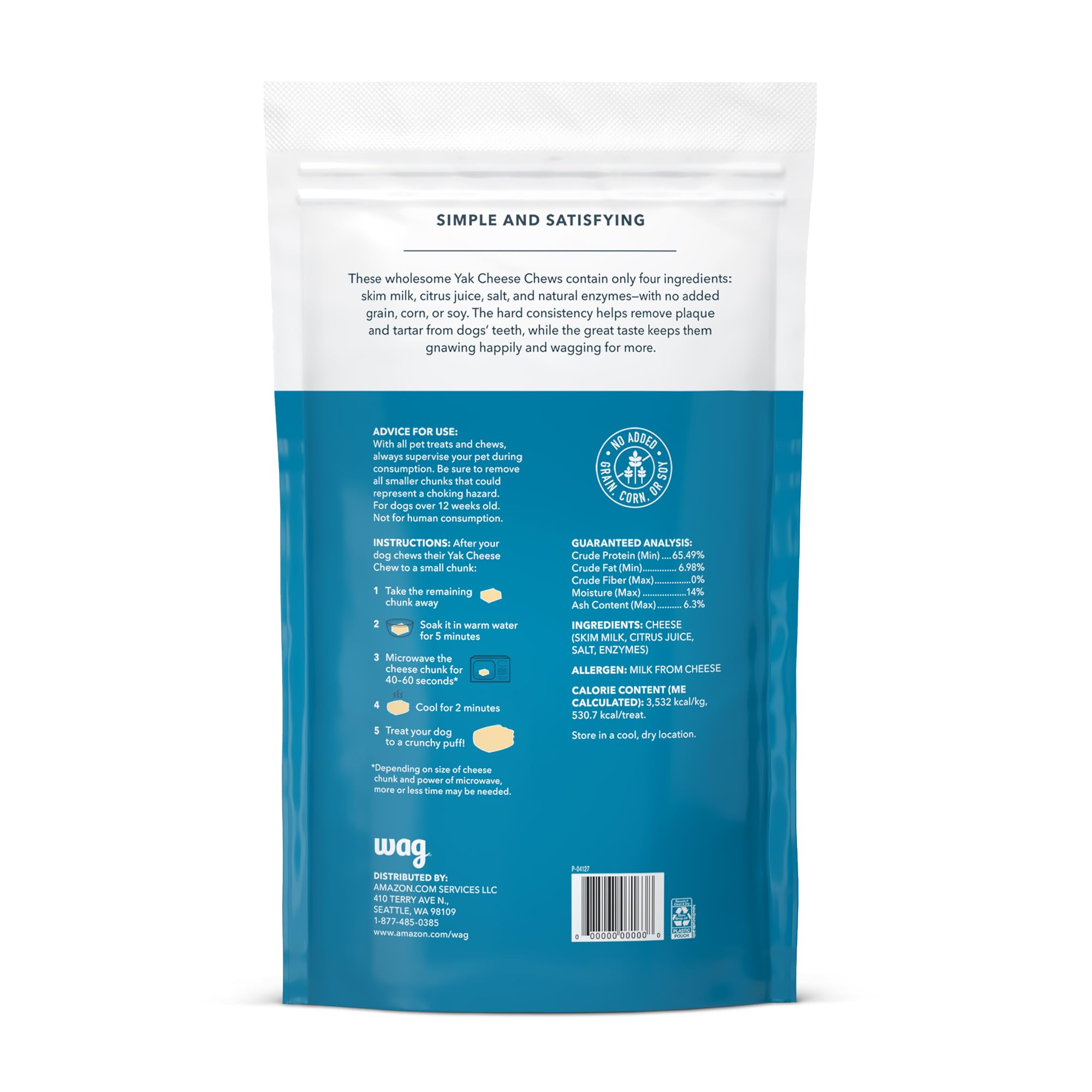 WAG Yak Cheese libre de lactosa certificado para perros sensibles