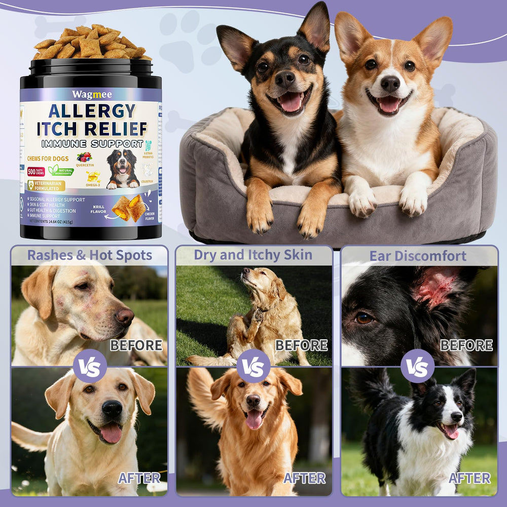Wagmee ingredientes naturales alergia perro, soporte equilibrado para sistema inmunitario.