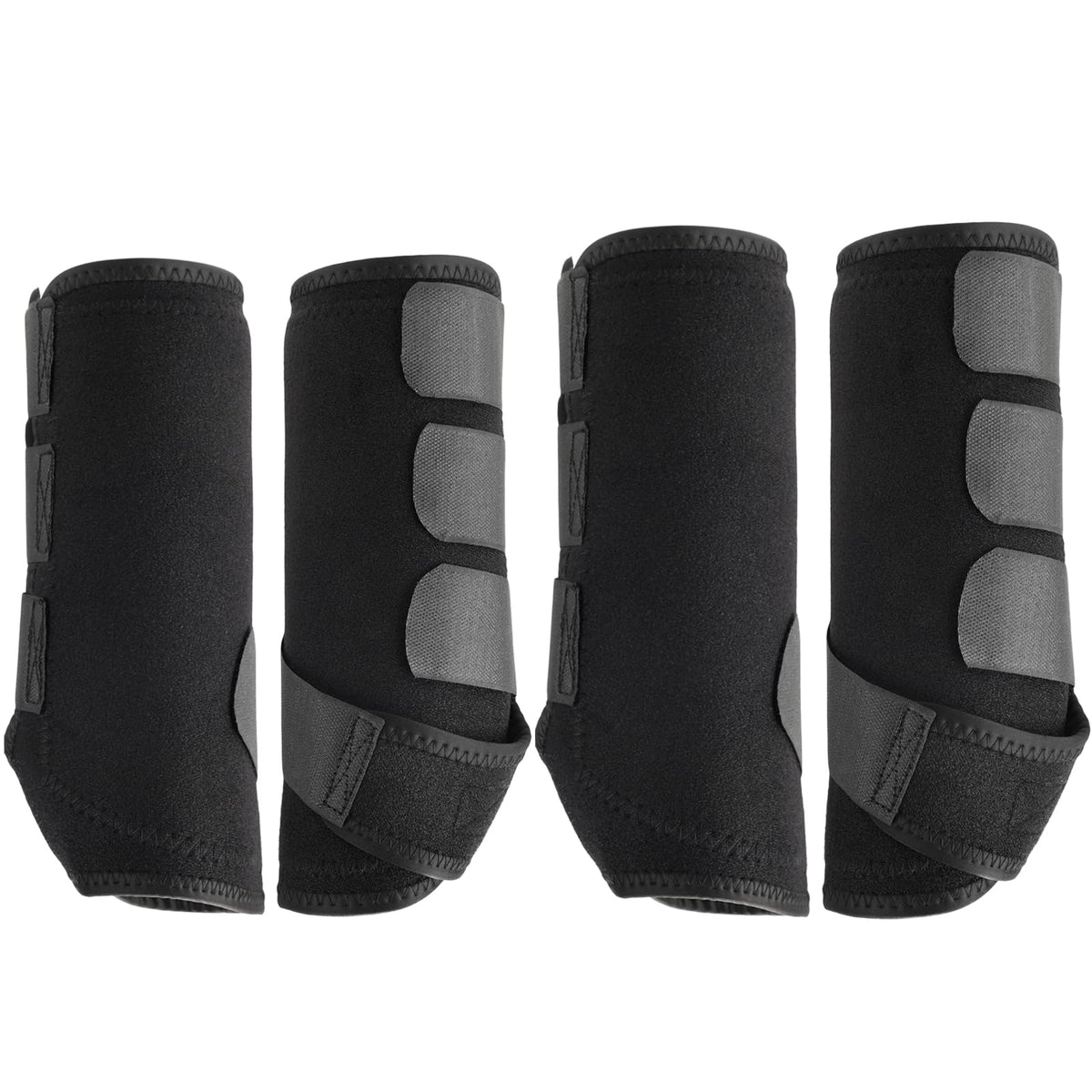 Wagrvuy botas deporte para caballos, vista frontal, protección ligera contra golpes durante saltos