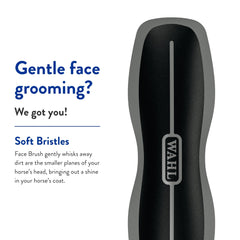 WAHL cepillo facial para caballo ofrece agarre cómodo para una sesión de cuidado agradable.