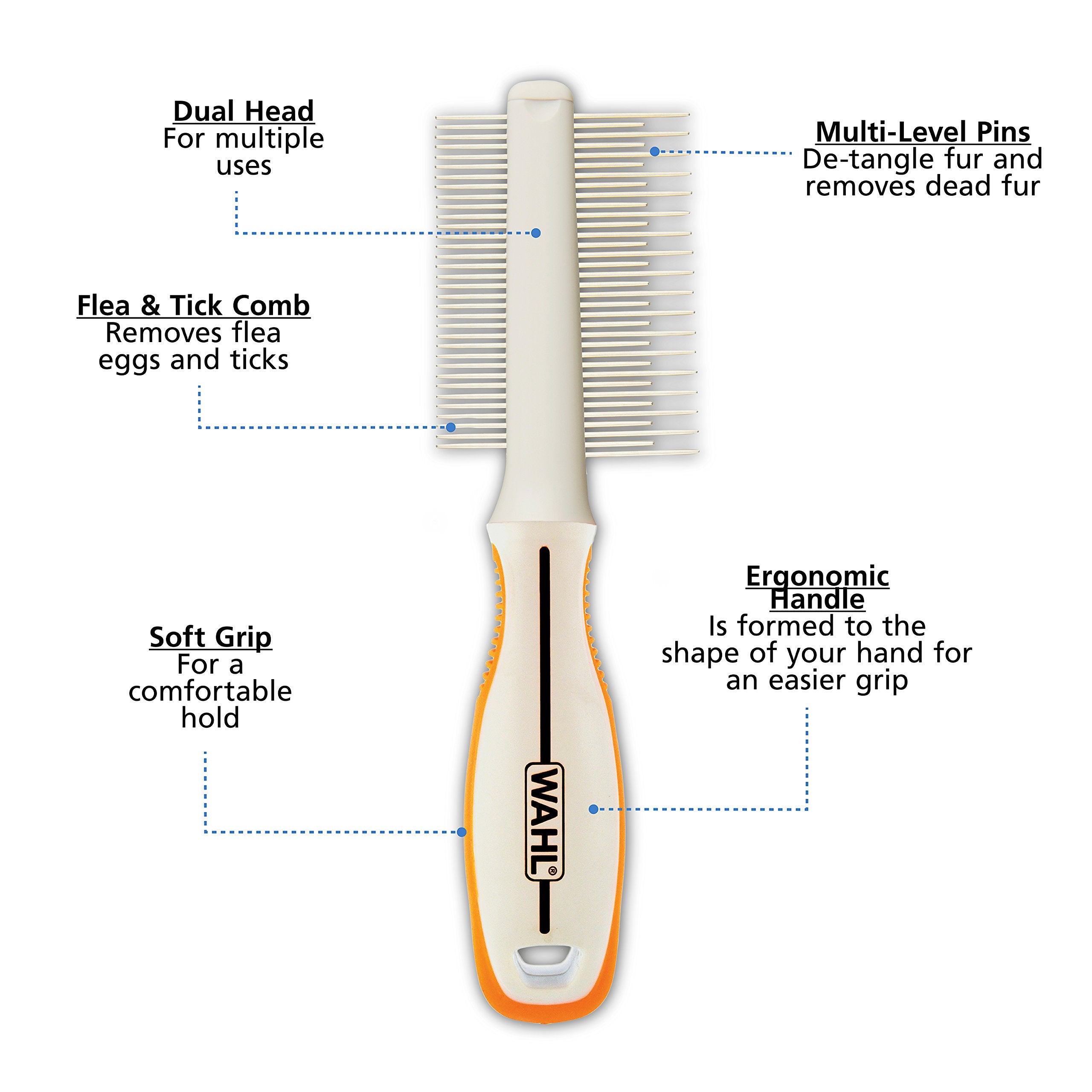Wahl Premium peine antipulgas, detecta pulgas y huevos con precisión.