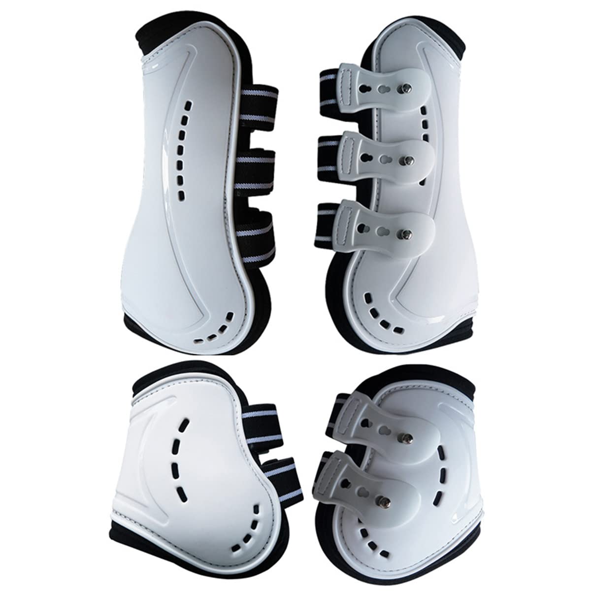 Botas Wandrola para caballo, frente abierta, ideales para saltos y protección de tendones.