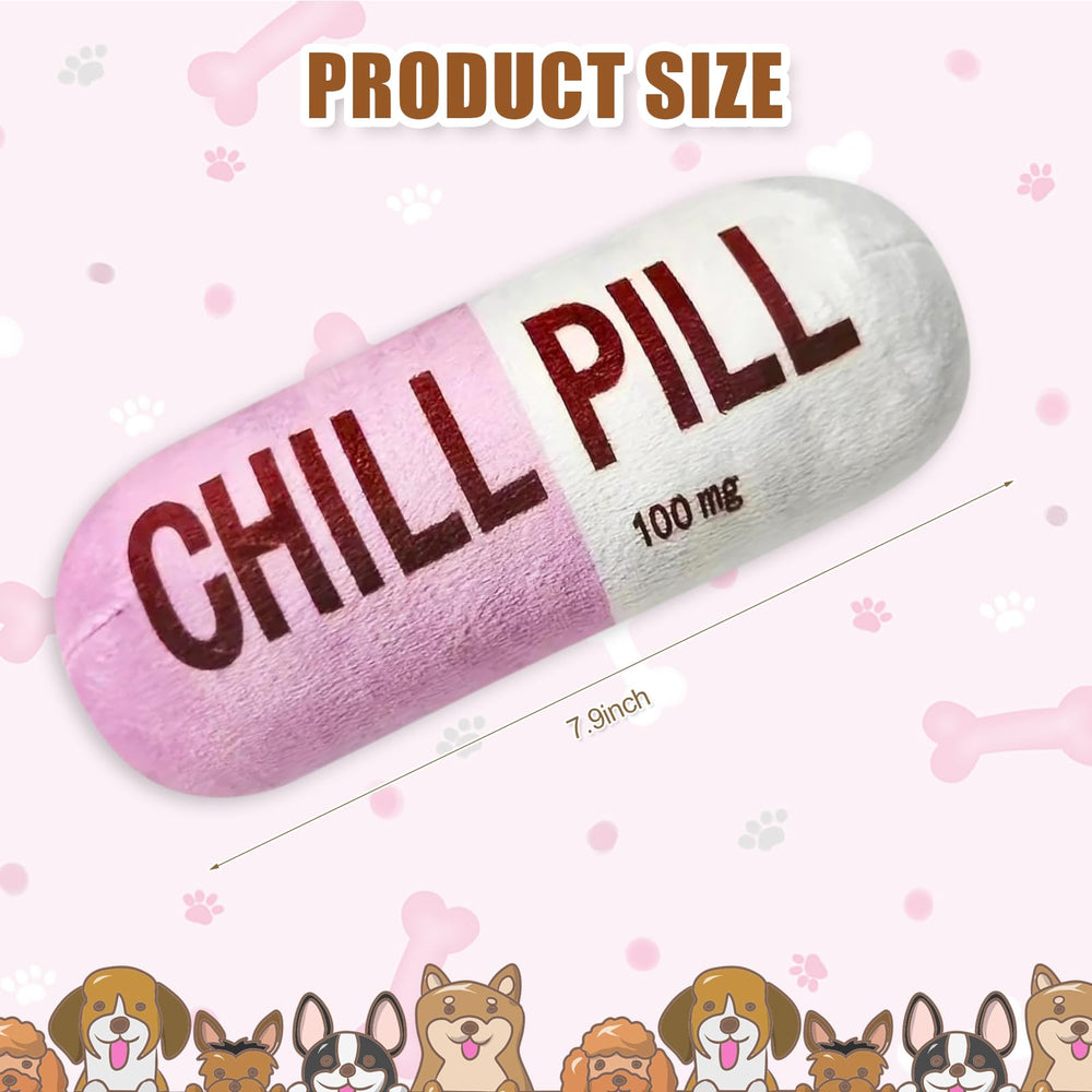 Wanheart píldora peluche con chirrido para gatos, ideal para juego.