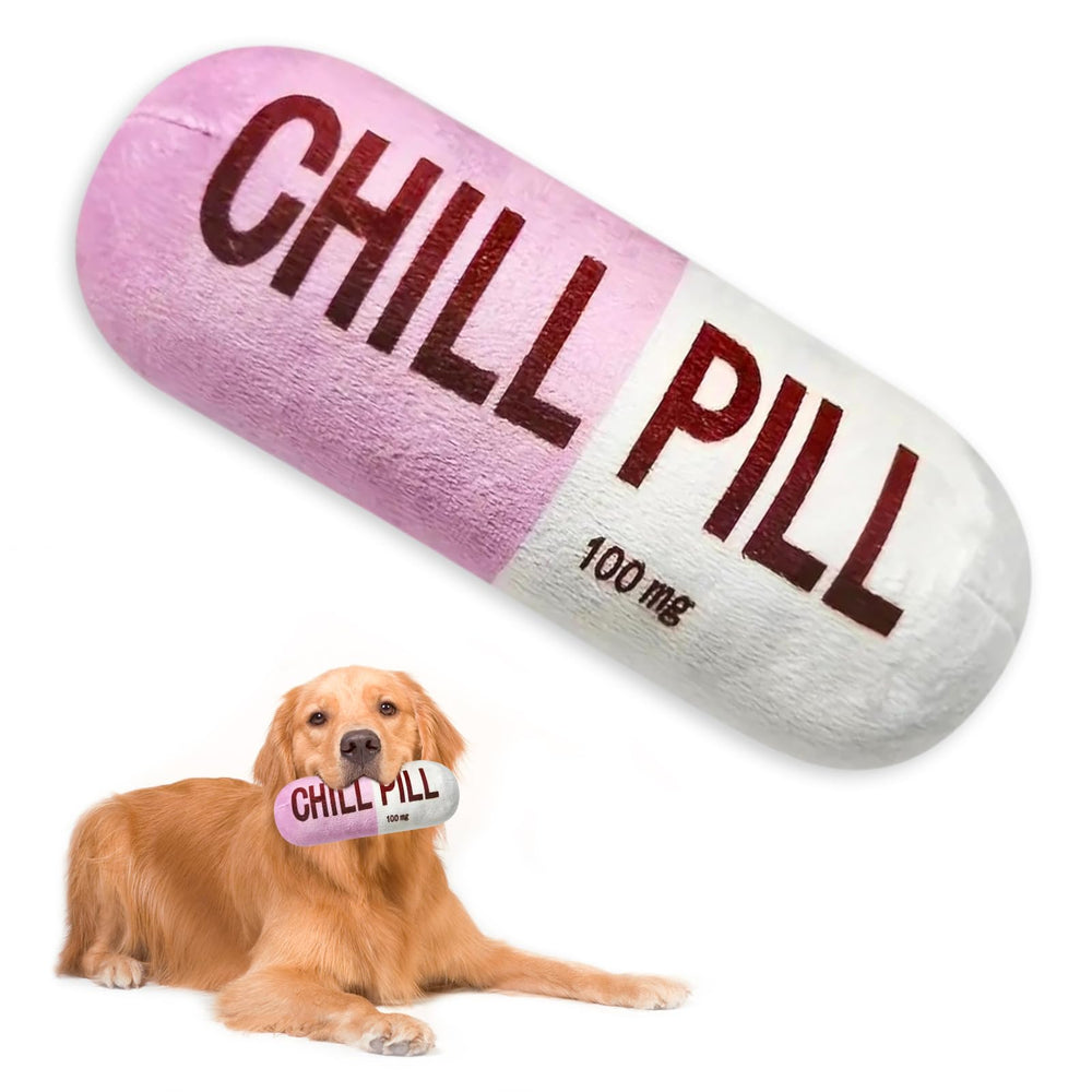 Wanheart juguete píldora con chirrido para perros, estimula juego.