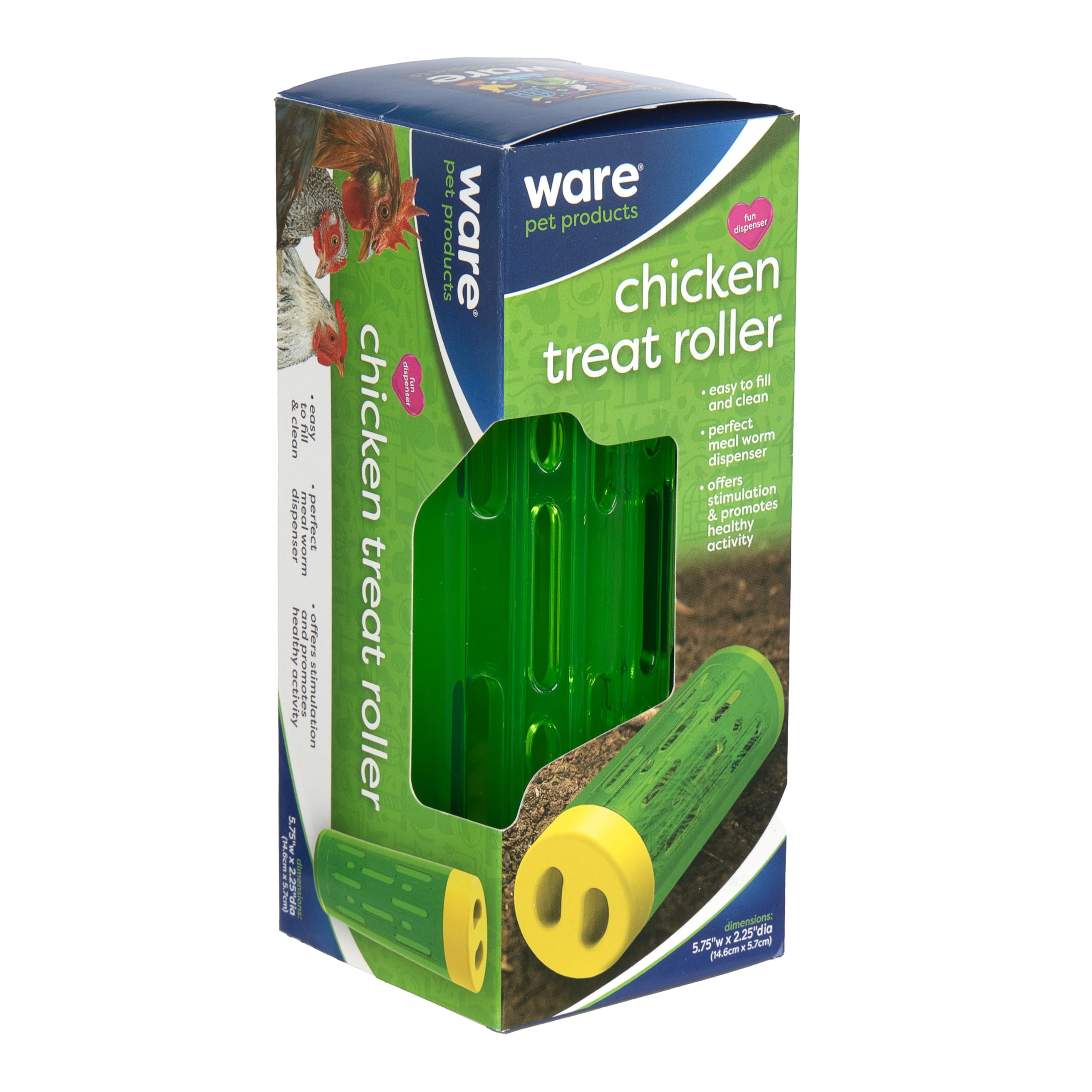 Ware Manufacturing Chicken Treat Roller, diseño para comportamiento natural, estimula exploración