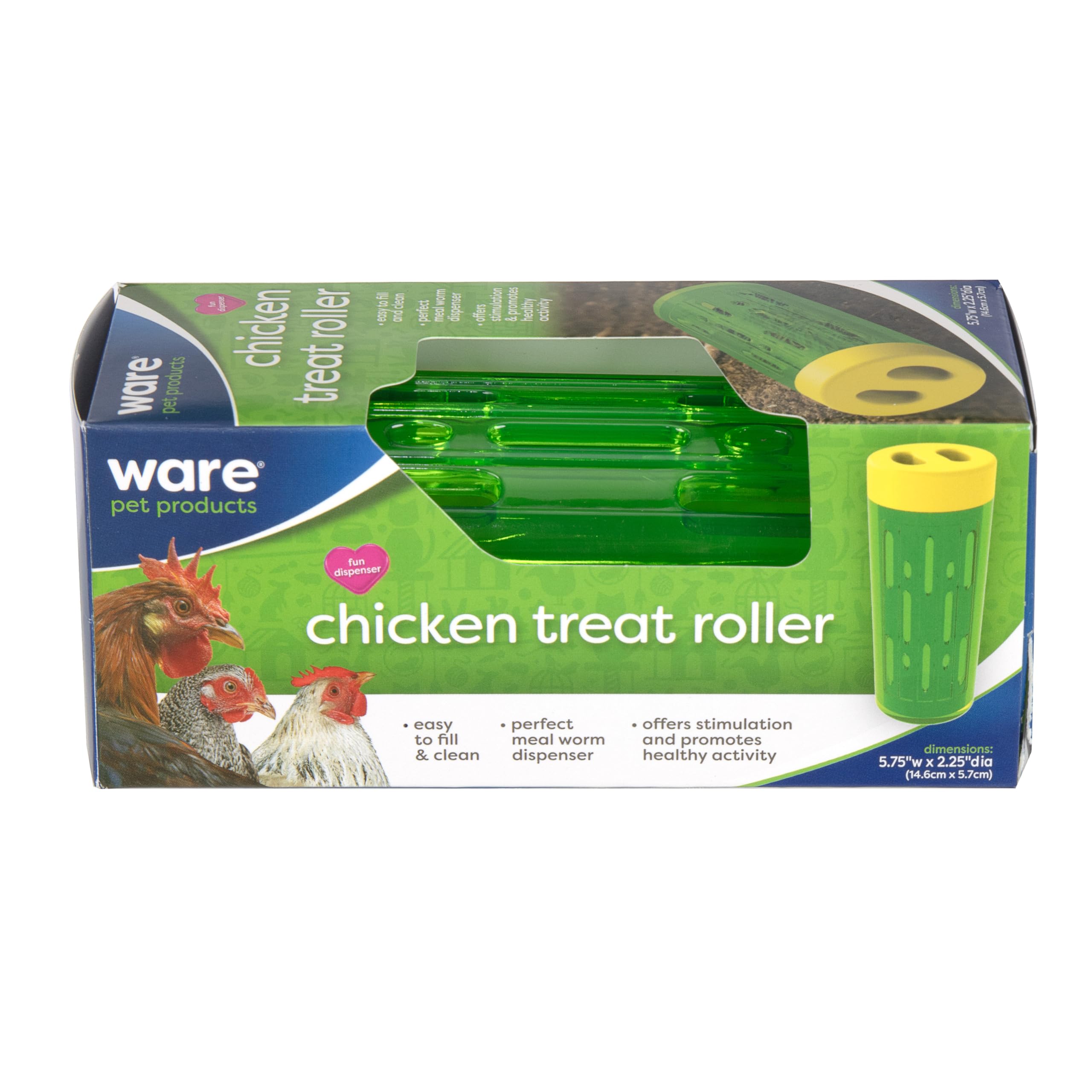 Ware Manufacturing Chicken Treat Roller, estimulación y actividad saludable para aves