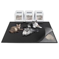 Alfombrilla Waretary para arena de gato con capa superior hexagonal que atrapa partículas.