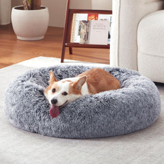 Warmrest Cama Donut para Perro Mediano 30 Pulgadas: diseño redondo para comodidad envolvente.