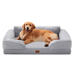 Warmrest cama para perro grande con espuma tipo huevo ofrece soporte cómodo durante el descanso.
