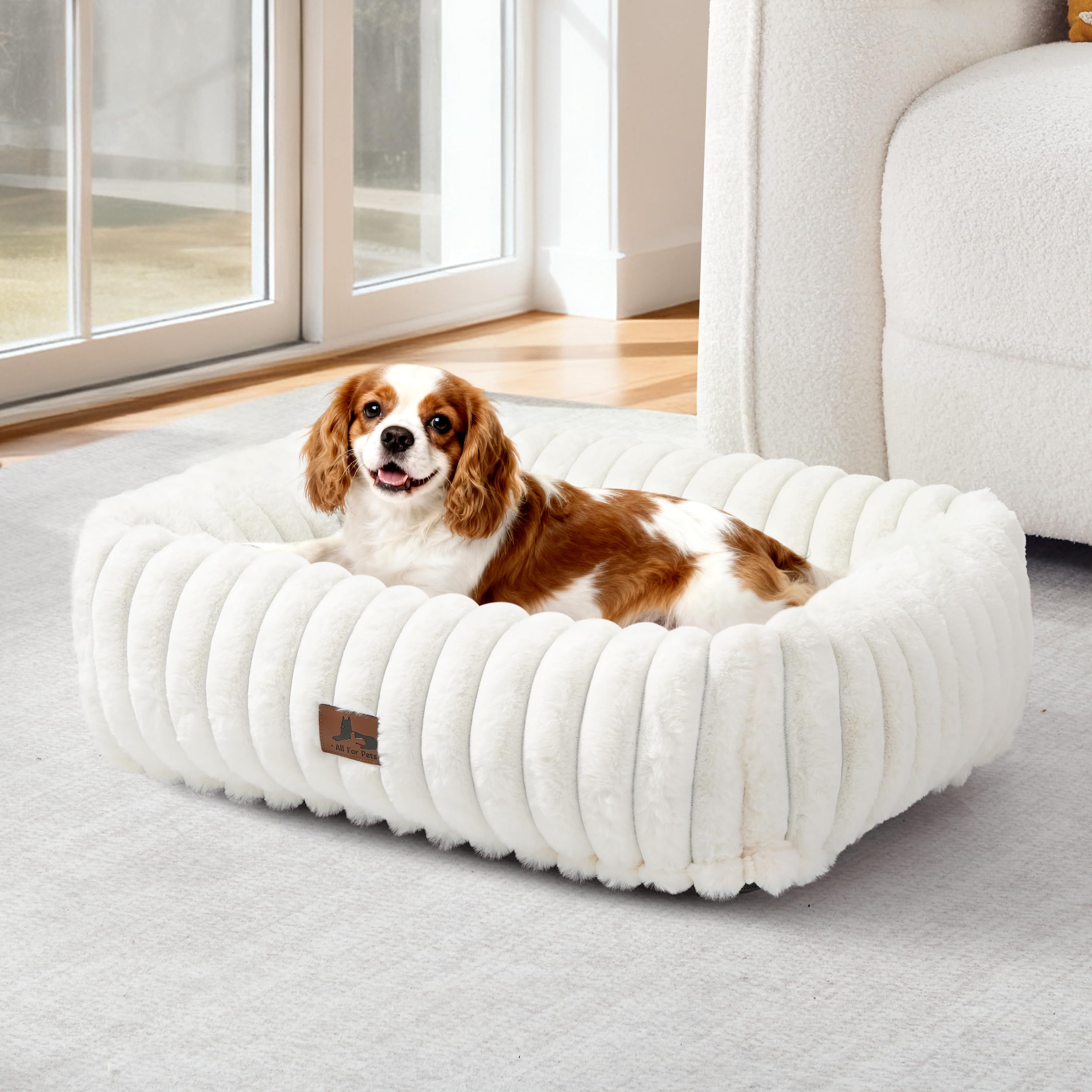 Warmrest cama ortopédica rectangular con funda removible para perros pequeños y medianos.