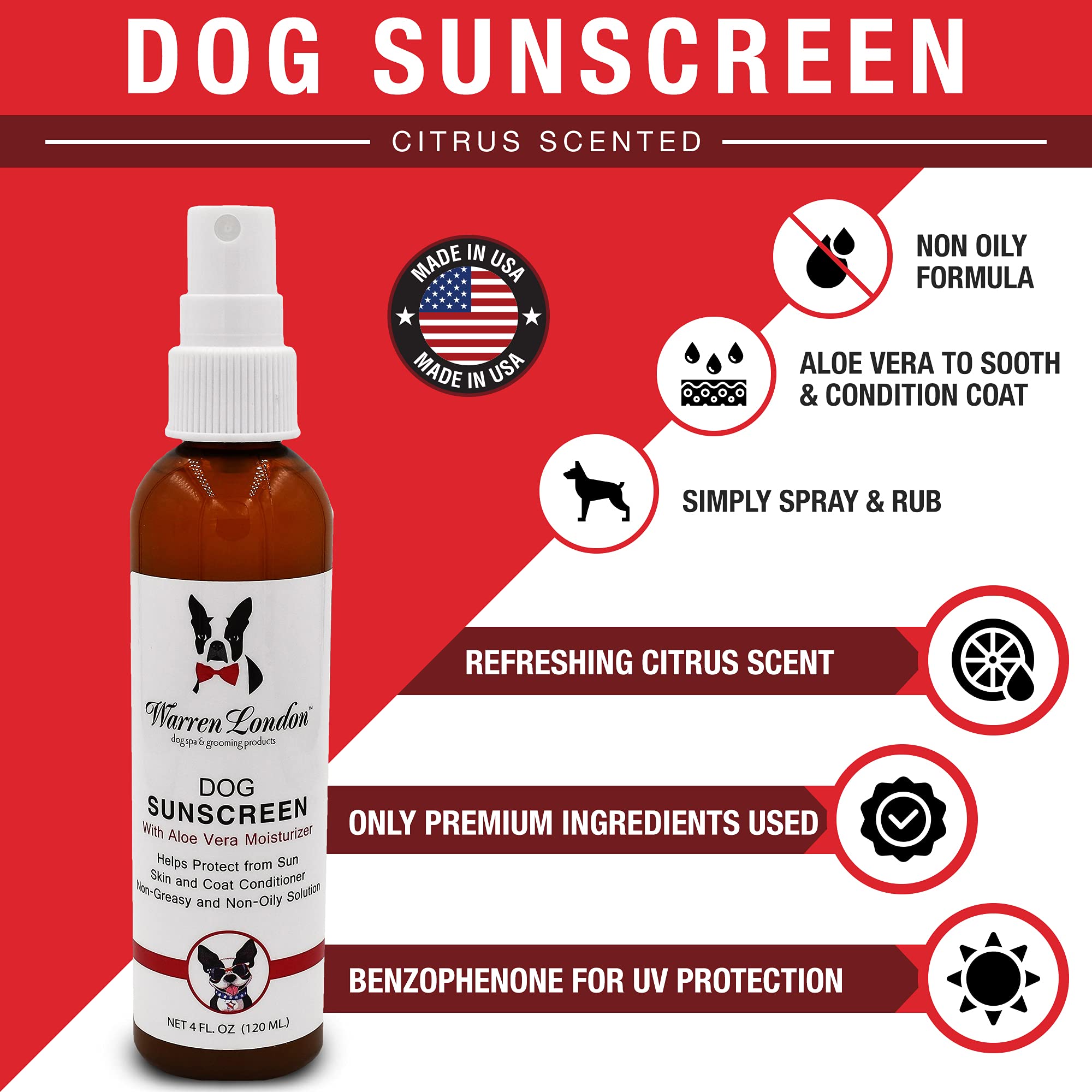 Warren London protector solar para perros, spray en orejas para cuidado diario