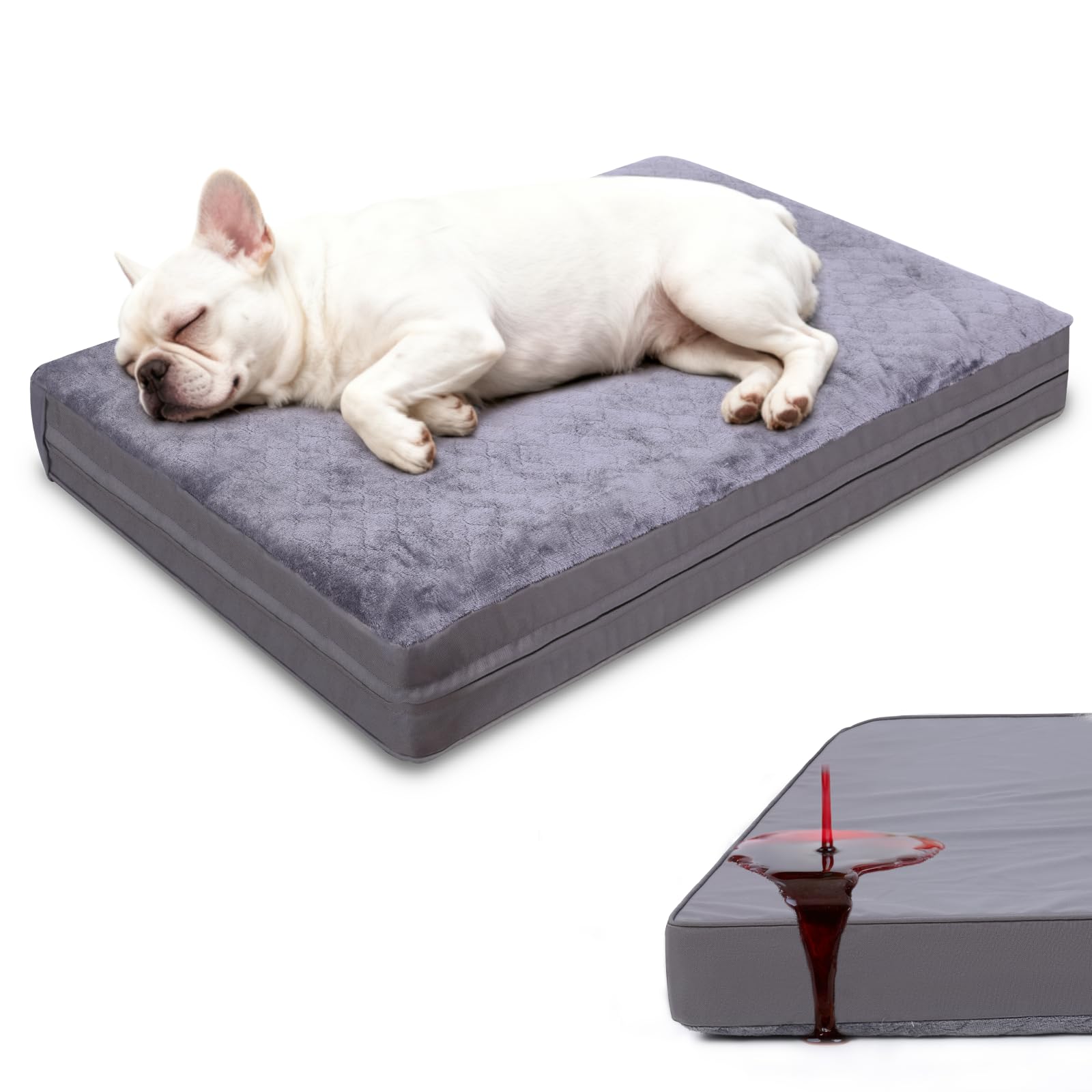 WAYIMPRESS cama impermeable para jaula de perro pequeño, mantiene el pelaje seco
