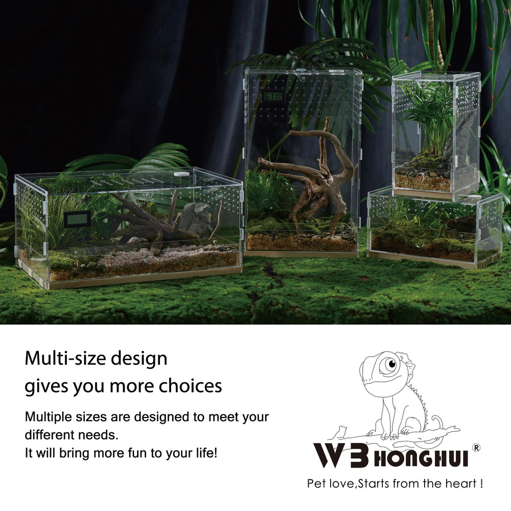 WBHONGHUI terrario acrílico grande, ideal para anfibios e insectos.