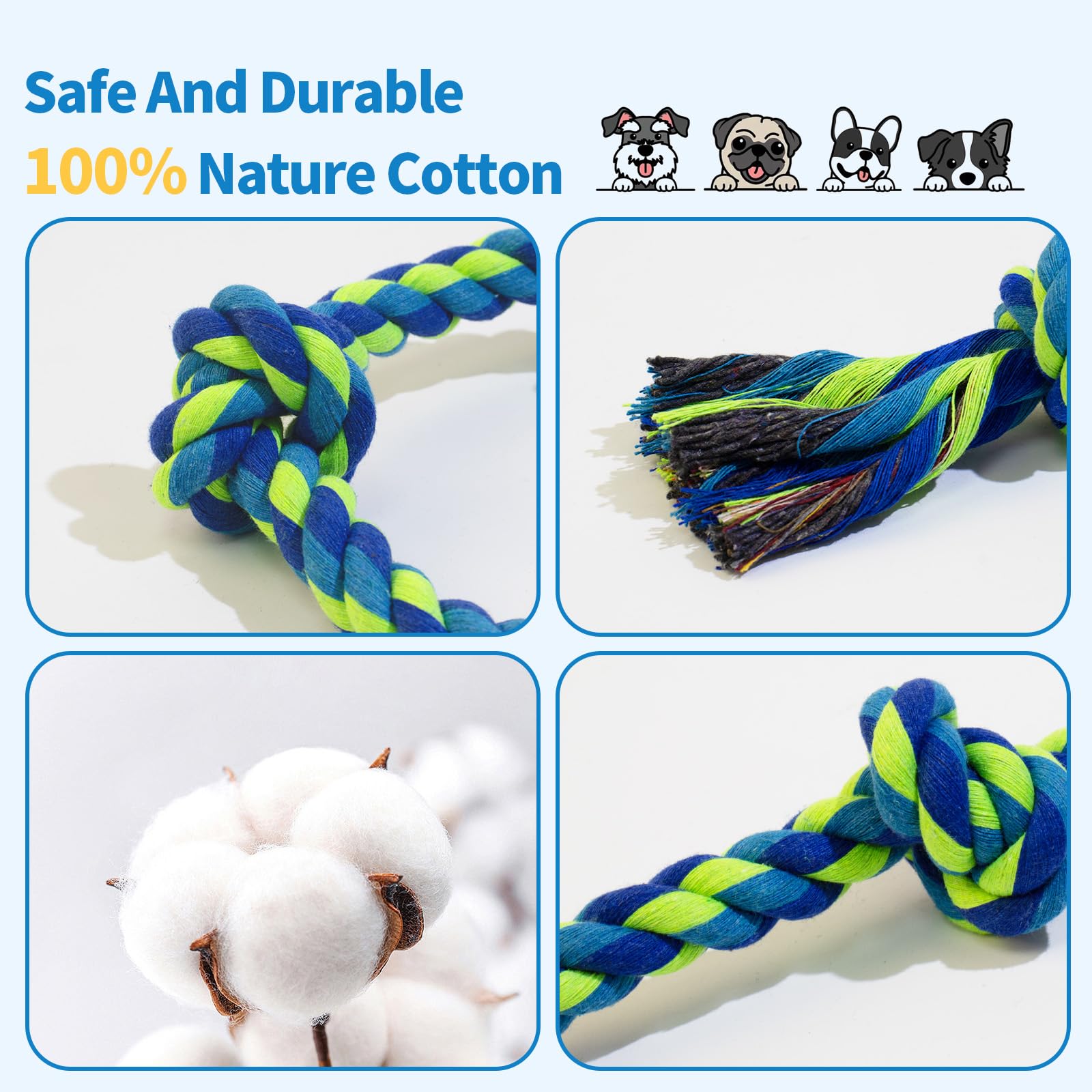 WDZZHOT cuerda de algodón natural para limpieza suave de dientes