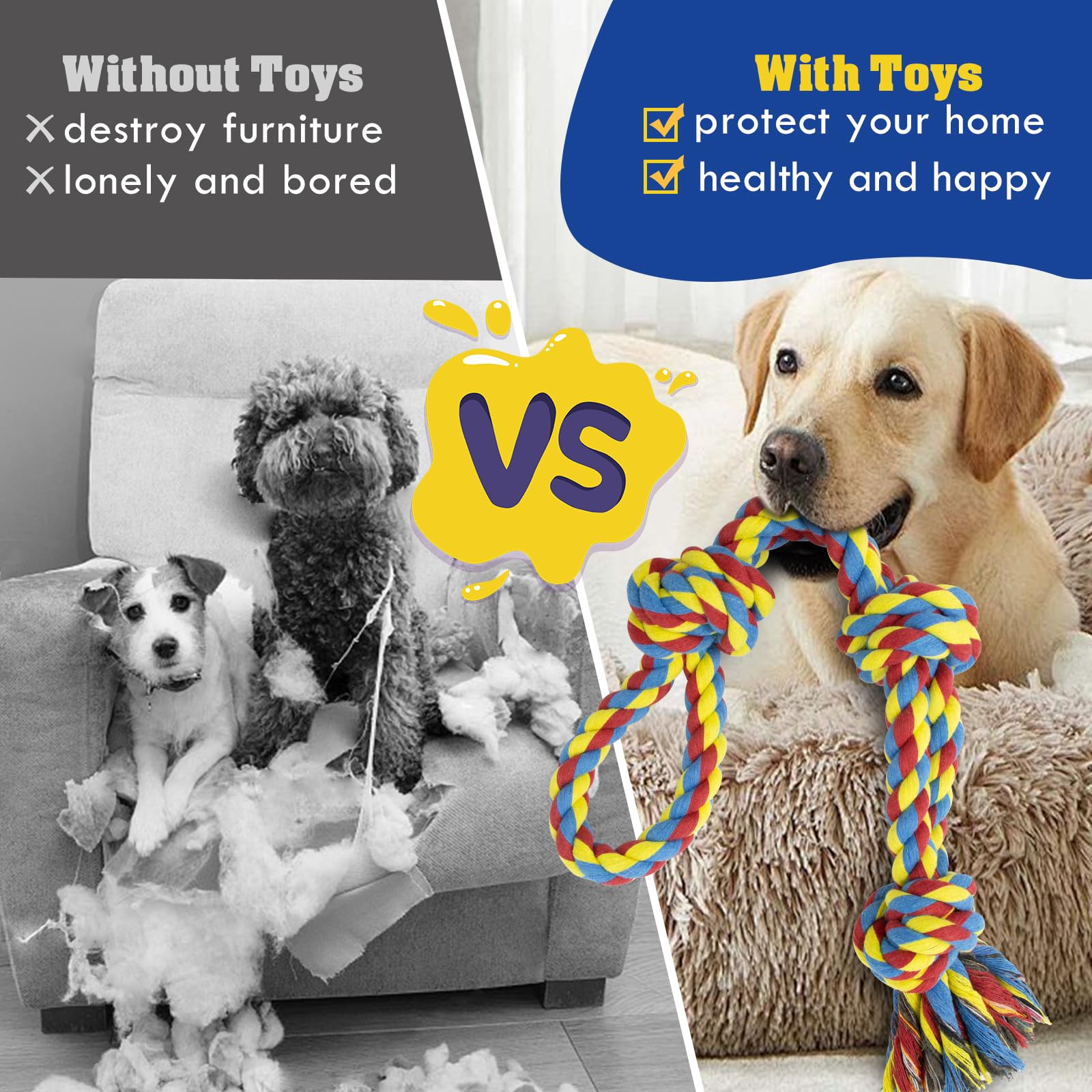 WDZZHOT juego-tira-y-afloja-perro-grande, perfecto para perros grandes.