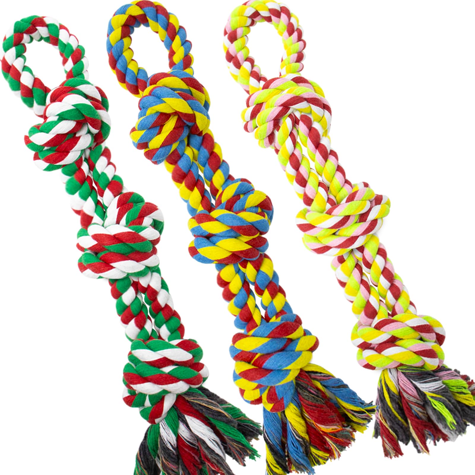 WDZZHOT Juguete de cuerda para perro navidad 3-pack, ideal para juego y masticación.