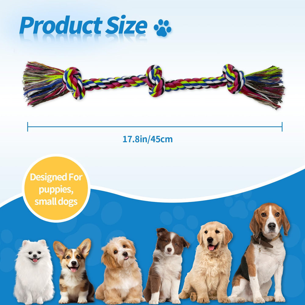 WDZZHOT juguete de cuerda para perros con tres nudos para morder y jugar