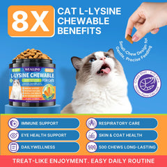 WEALLIN L-lisina para Gatos: sabor pollo y cáscara crujiente para digestión suave.