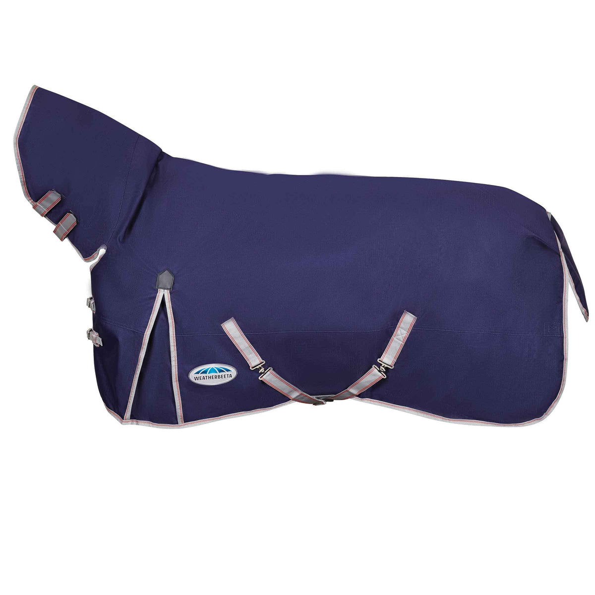 WeatherBeeta ComFiTec Essential frontal en navy, abrigo cómodo para caballos activos