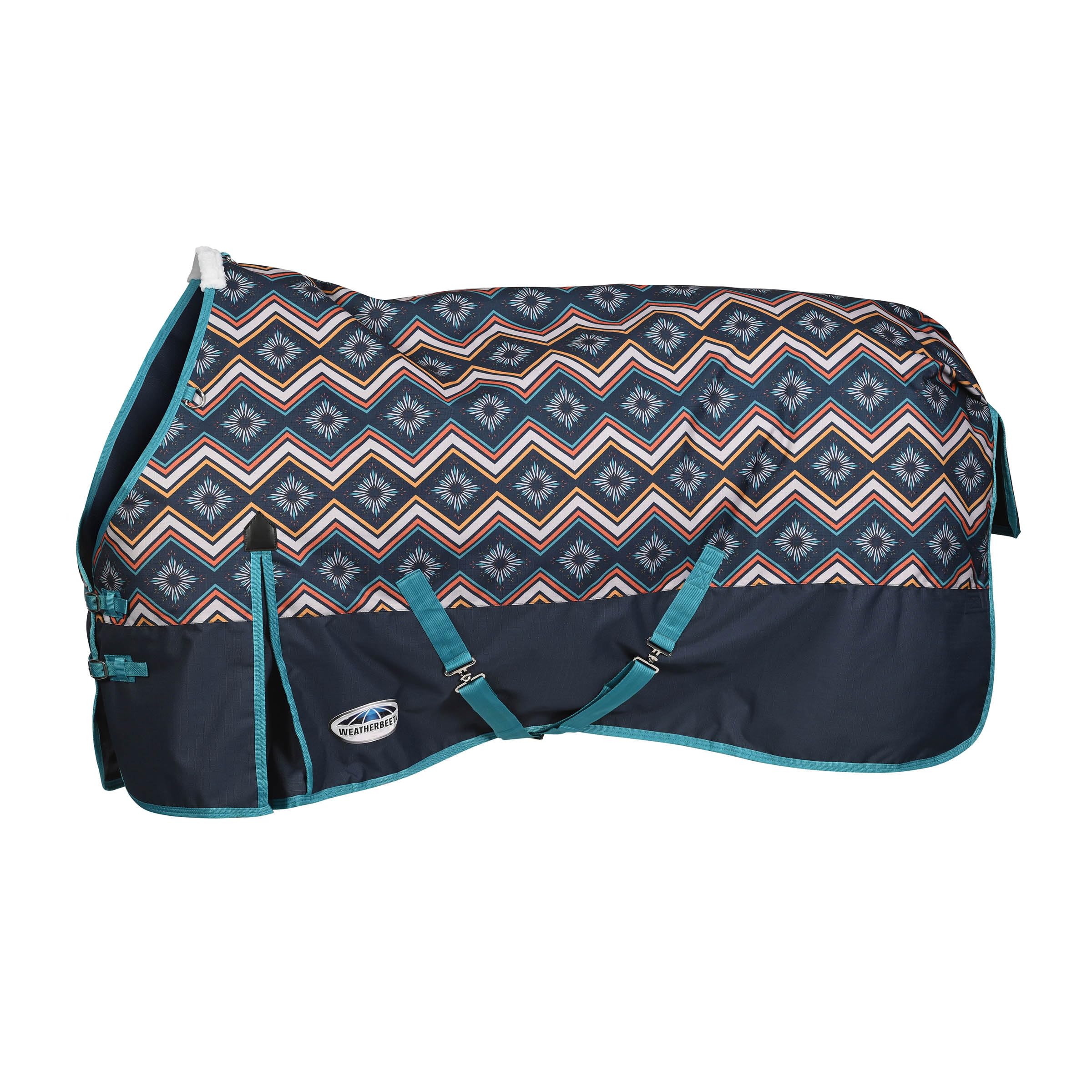 WeatherBeeta ComFiTec Essential, vista frontal, abrigo cómodo y cálido para caballos.