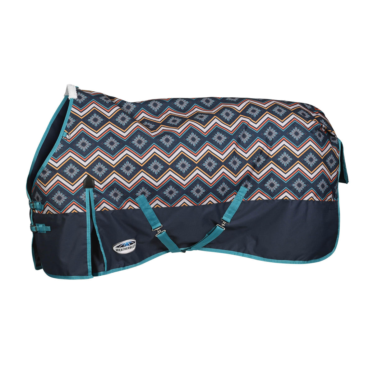 WeatherBeeta ComFiTec Essential, vista frontal, abrigo cómodo y cálido para caballos.