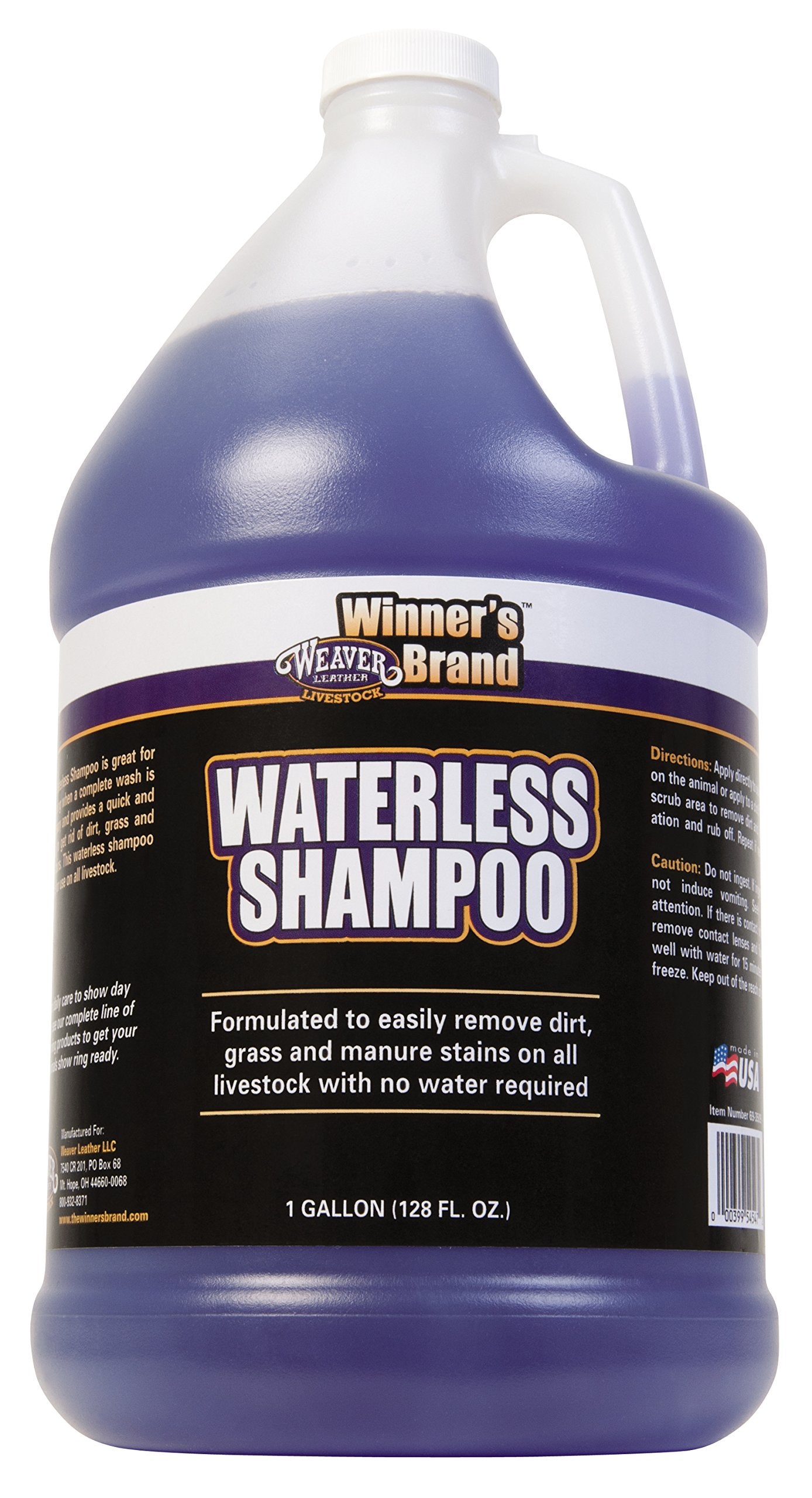 Weaver Leather Livestock Waterless Shampoo morado galón para limpieza rápida en ganado