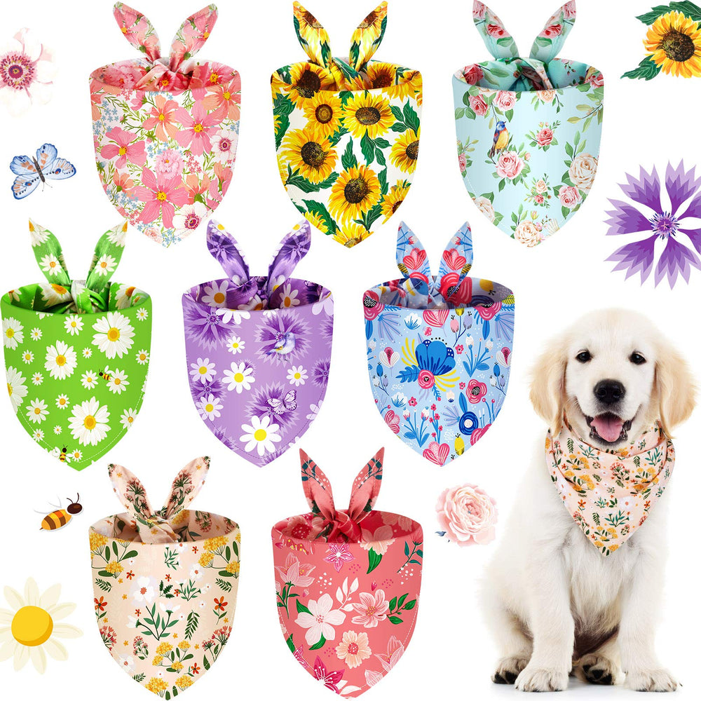 Bandana floral Weewooday para perros con margaritas, ideal para paseos y fotos