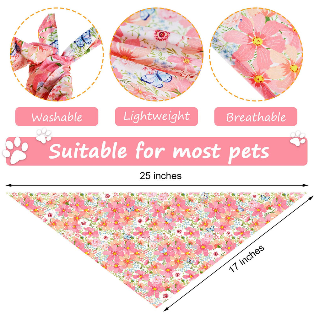 Bandana floral Weewooday para perros con rosas, añade estilo en salidas