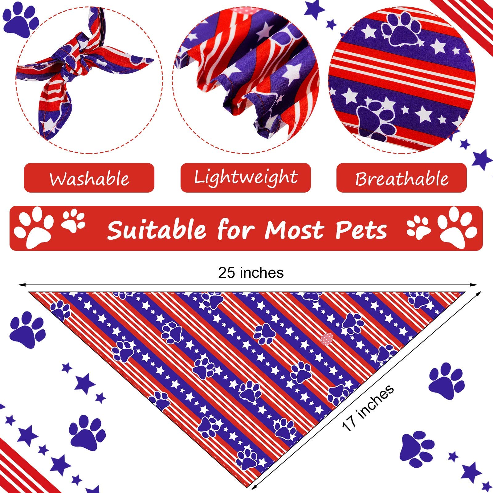 Bandanas Weewooday de Pascua para perros, look alegre y lavable.