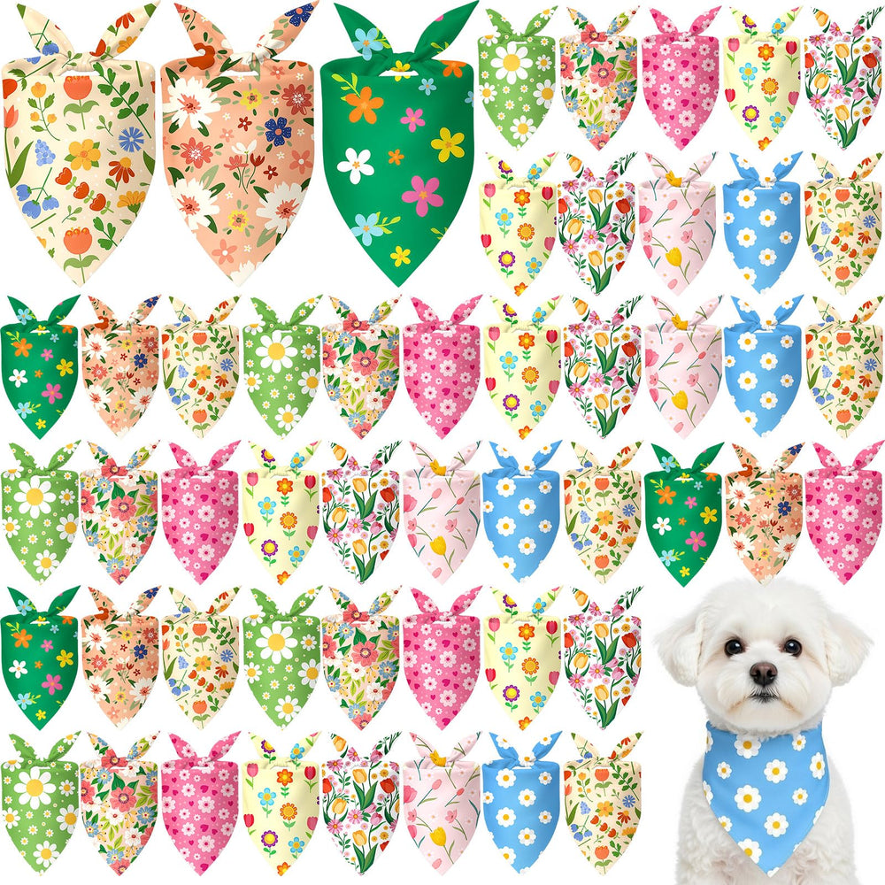 Bandana Weewooday para perros, diseño floral multicolor para primavera.