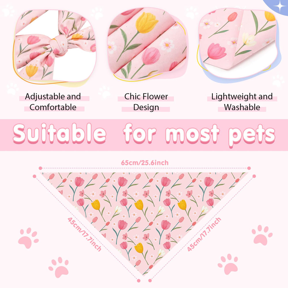 Conjunto Weewooday de 50 bandanas, variedad de diseños prácticos para mascotas.